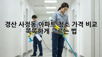경산 사정동 아파트 청소🧹 가격 비교! 똑똑하게 고르는 법✨